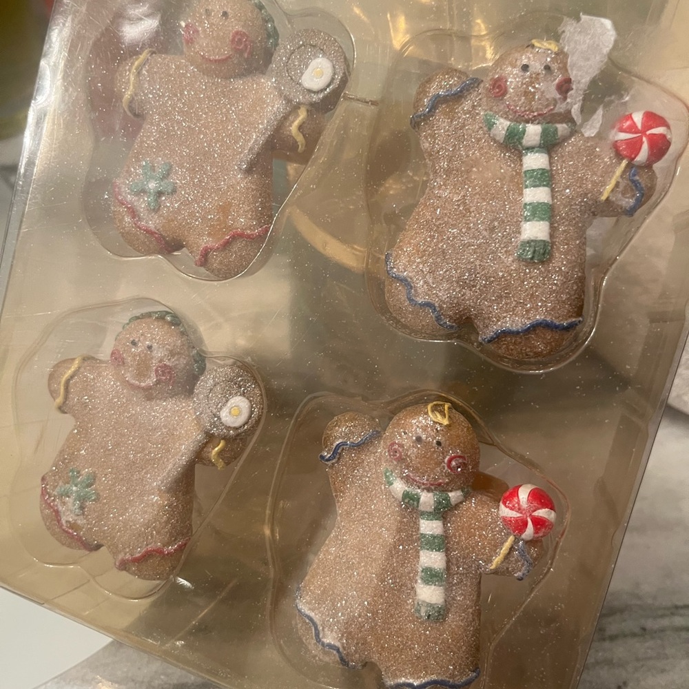 Vintage 🎄napkin holders Christmas gingerbread 🎄man new in the box🎄
